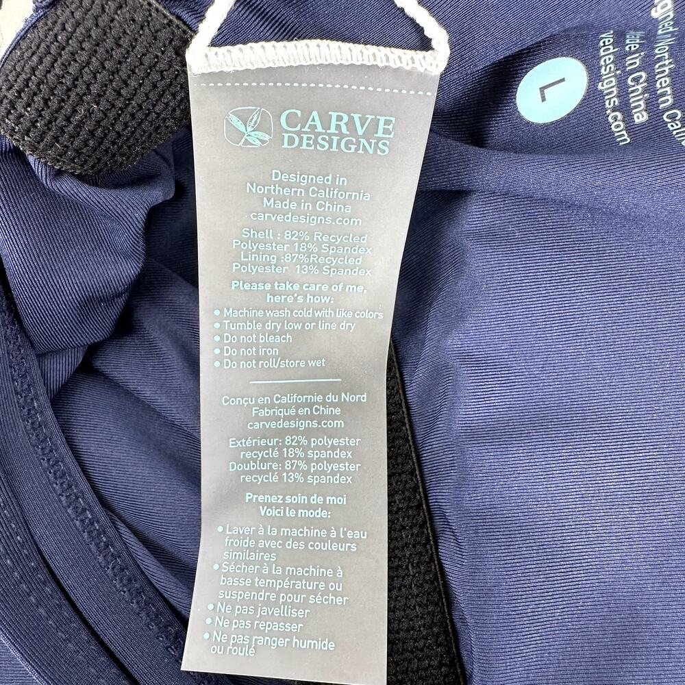 Carve Designs Beacon One Piece UPF 50+ Shelf Bra High Support Nautical L NWT - Picture 5 of 7